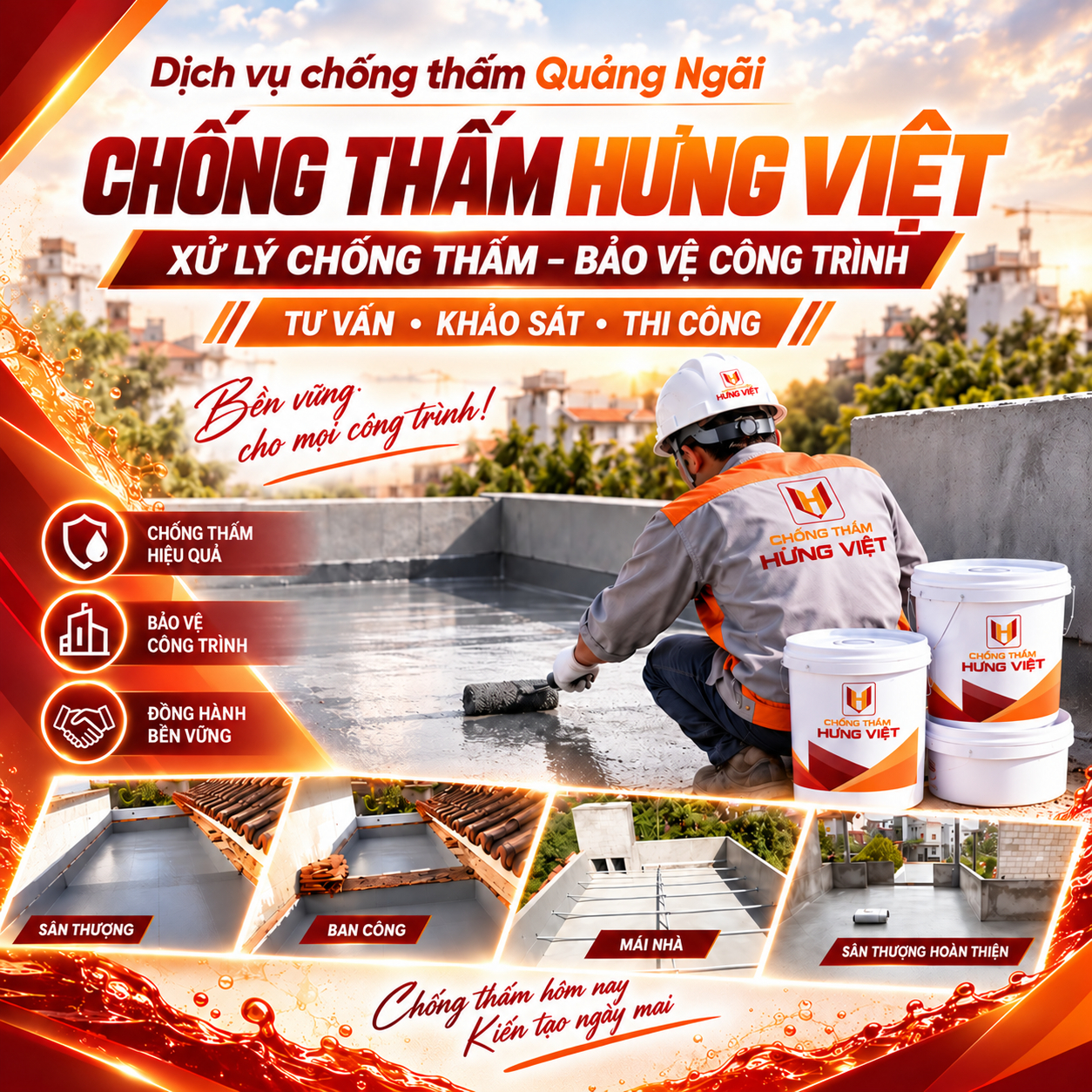 Dịch vụ chống thấm Quảng Ngãi